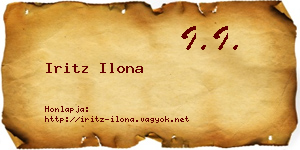 Iritz Ilona névjegykártya